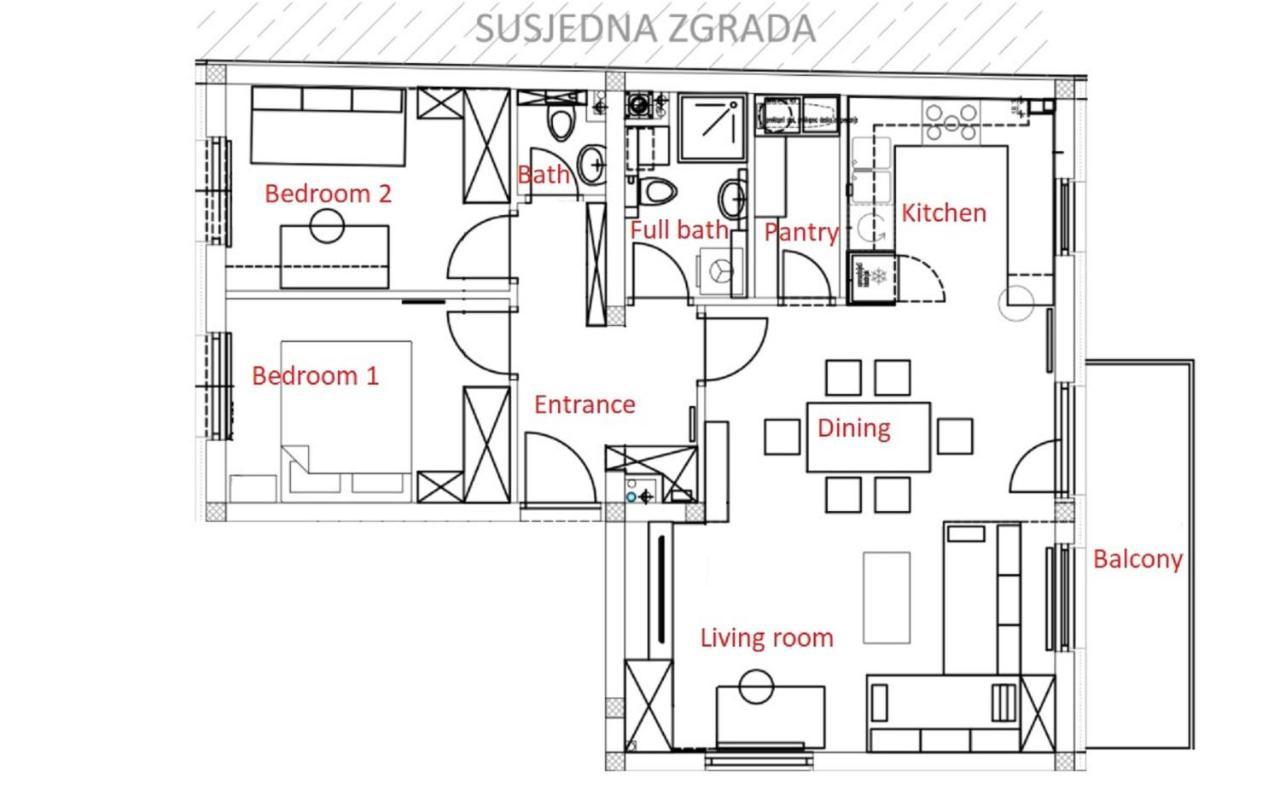 Modern 4-Star Luxury Apt - Wfh Ready, Free Parking Zagreb Luaran gambar